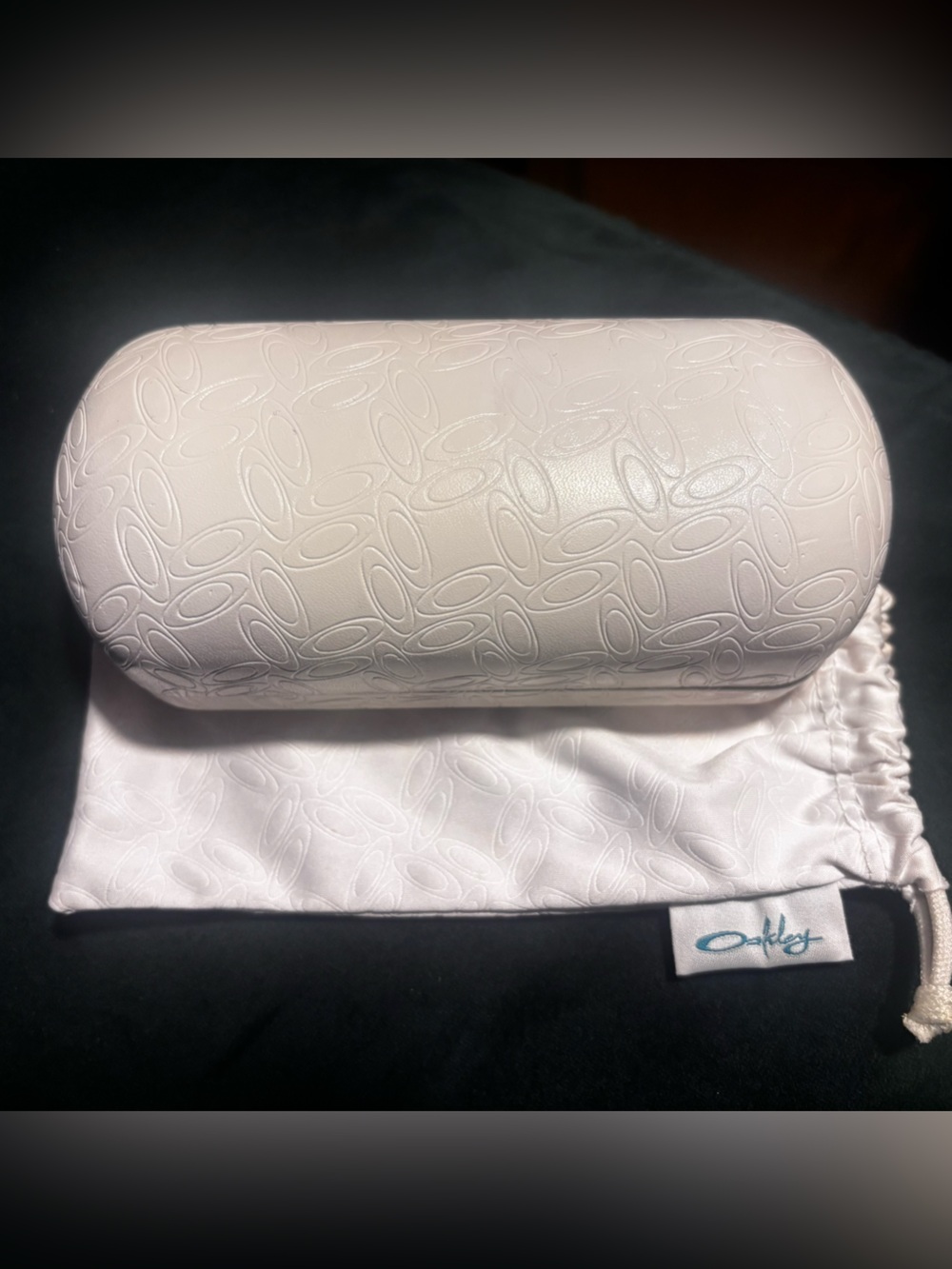 Oakley White Embossed Hard Eyewear Case with Matching Pouch